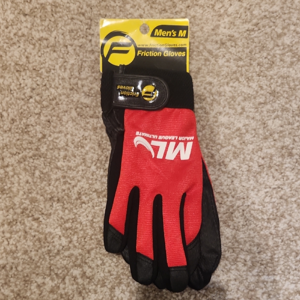 Friction Men's Red and Black Gloves